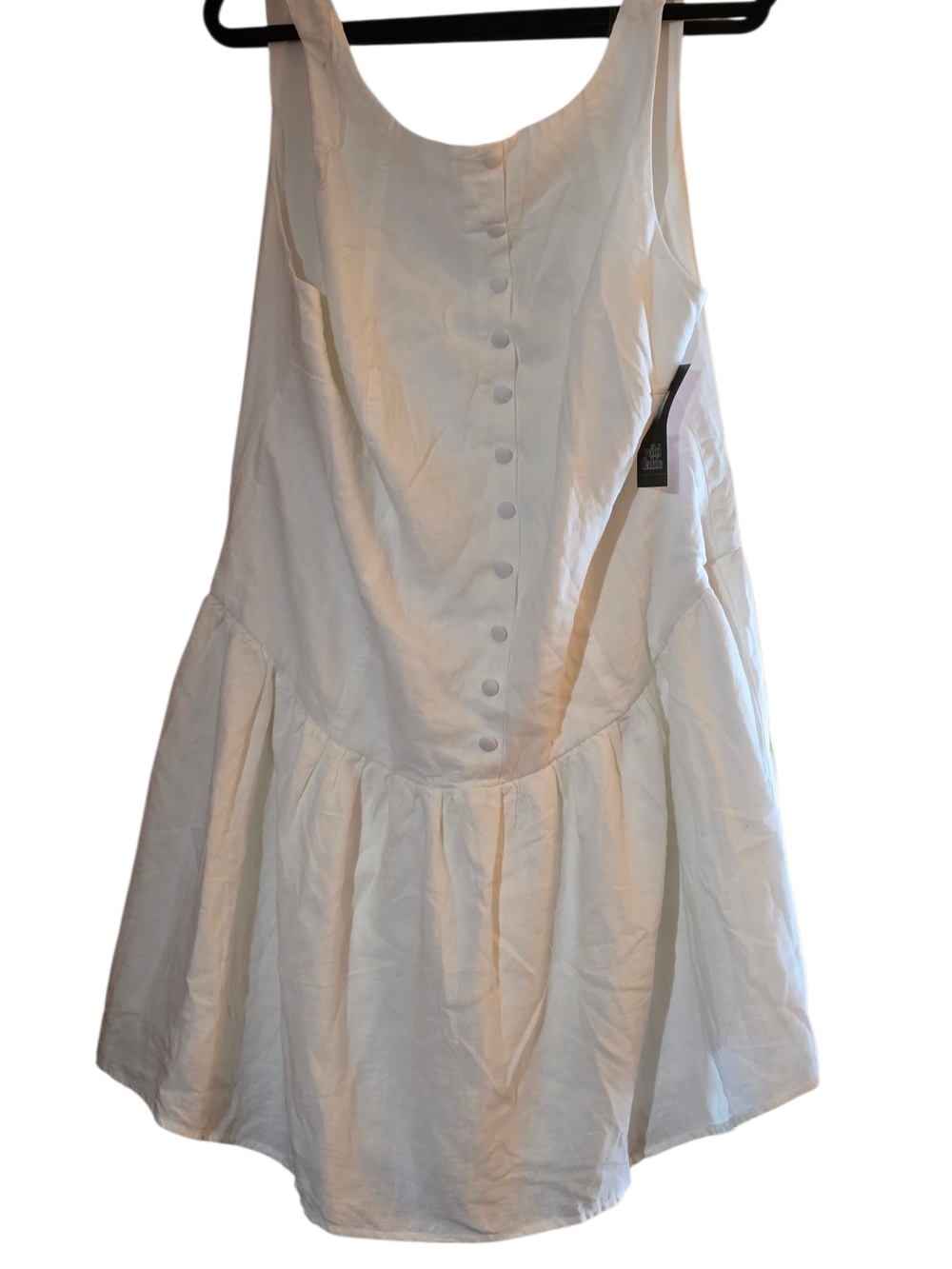 White Button-Front Sleeveless Drop-Waist Skirt plus size 2xl nwt